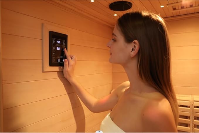 Wooden Steam Sauna Room, 2 Person Canadian Hemlock Luxurious Indoor Sauna - Image 2