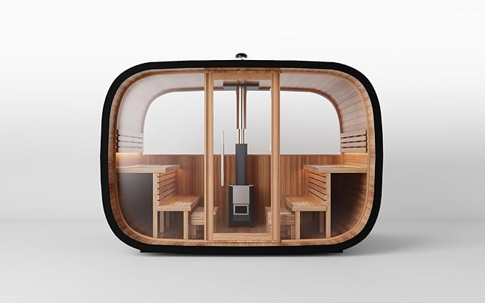 Round Cube Outdoor Sauna for 10-12 Person, - Image 3