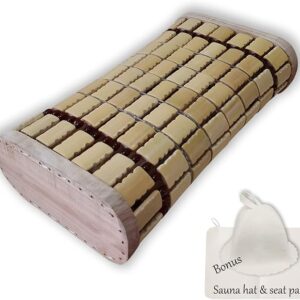 Bamboo Sauna Headrest Pillow, 100% Natural Handmade Wood Sauna Pillow