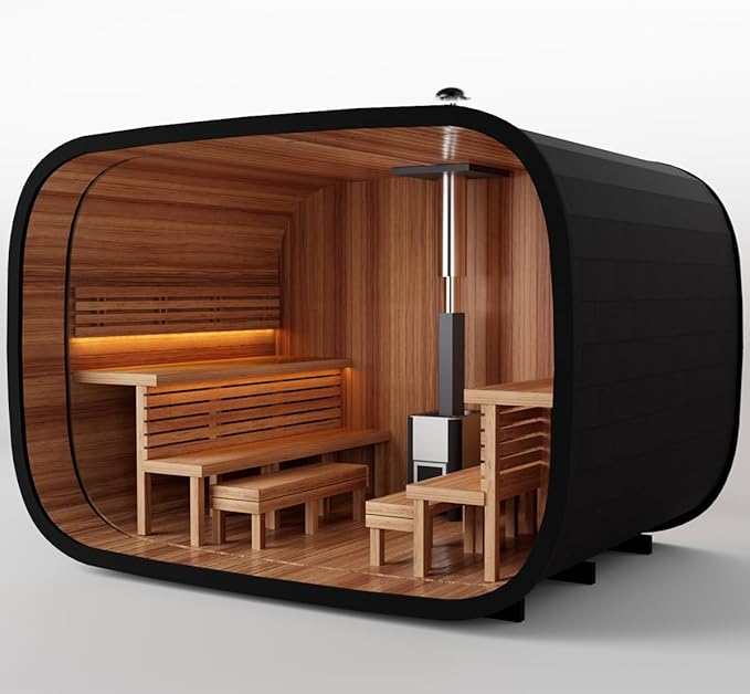 Round Cube Outdoor Sauna for 10-12 Person, - Image 2
