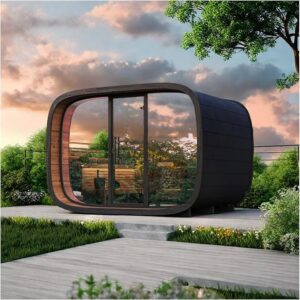 Round Cube Outdoor Sauna for 10-12 Person,
