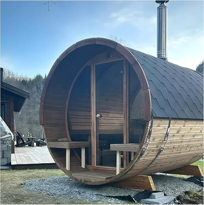 Outdoor Wooden Steam Sauna for 2-10 People